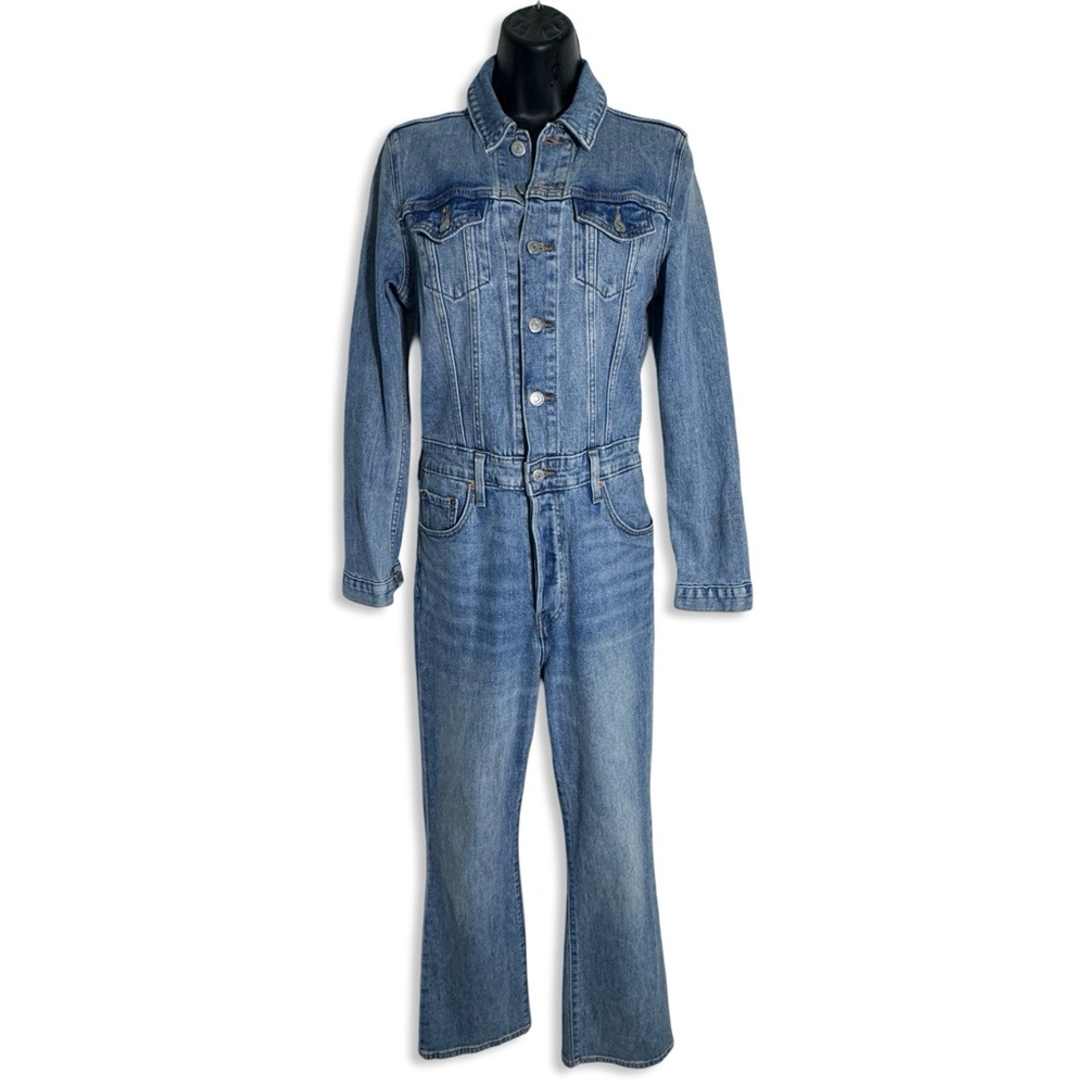 LEVI'S Long Sleeve Button Front Denim Jumpsuit